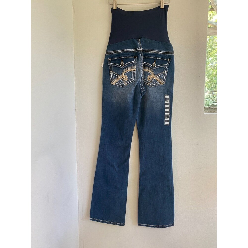 NEW Motherhood Maternity Indigo Blue Jeans Bootcut XS Secret fit Stretch
